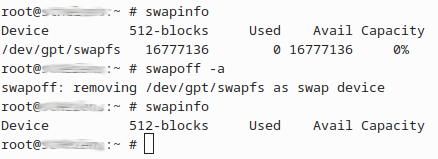 FreeBSD swapinfo und swapoff